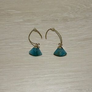 3/$10 Boho Turquoise Stone Gold Dangle Earrings